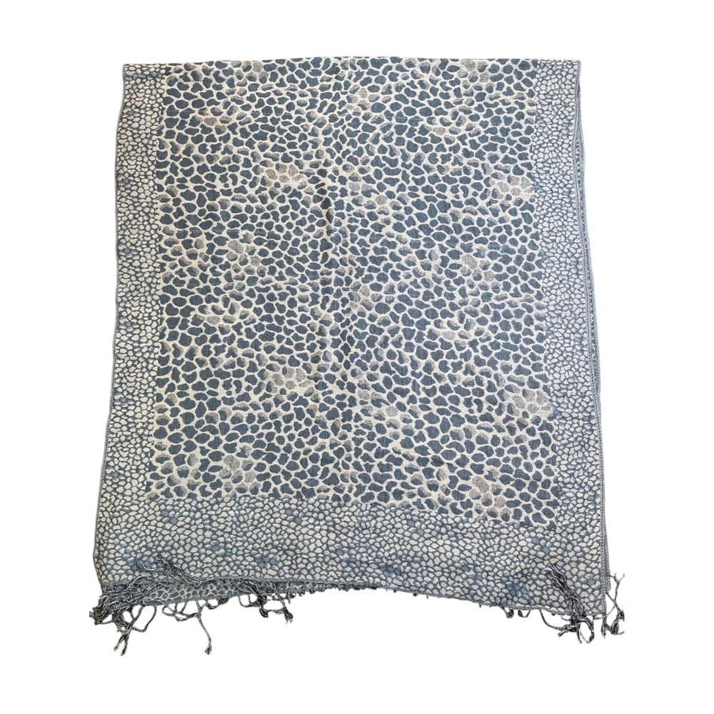 Women's Leopard Print Scarf Shawl Neutral Tonesβ Fringe Accent